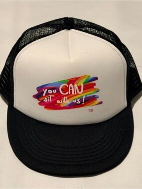 “You Can Sit With Us” INCLUSIVE Rainbow Foam Panel Mesh SnapBack Ticket Hat OSFA